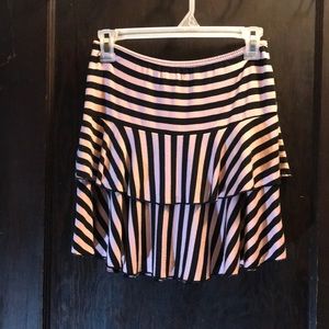 Skirts - Black striped pink soft skirt Skirts - Black striped pink soft skirt